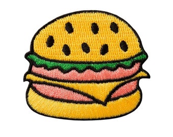 Bügelbild Burger, Patches, nähen, Flicken, Aufbügler