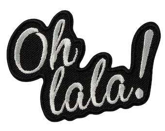 Oh Lala iron-on transfer, black/grey, fashion, statement, patch, iron-on transfers, sewing accessories