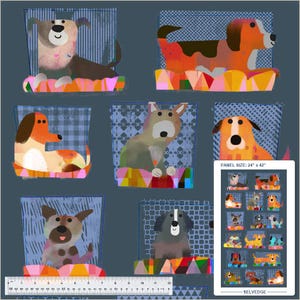 Panel Cotton Dogs &quot;Forever Friends&quot;, dog fabric, patchwork fabric, sewing, fabric