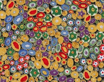 Gustav Klimt metallic, circles, gold, polka dots, cotton fabric, cotton, fabric, sewing, 0.50 m