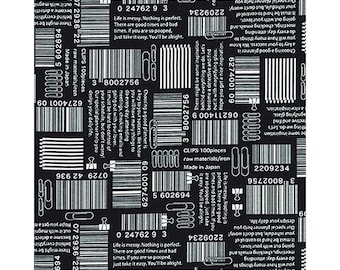 Baumwollstoff  Barcode Scanner  Code, Clipart, Scan, Büro, Brief, Klammer, Papierklemmen, nähen, Baumwolle, Stoff, 0,50m