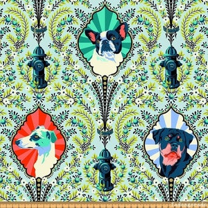 Cotton Dogs, Metallic, Besties by Tula Pink - Puppy Dog Eyes, sewing, patchwork fabric, fabric, 0.50 m