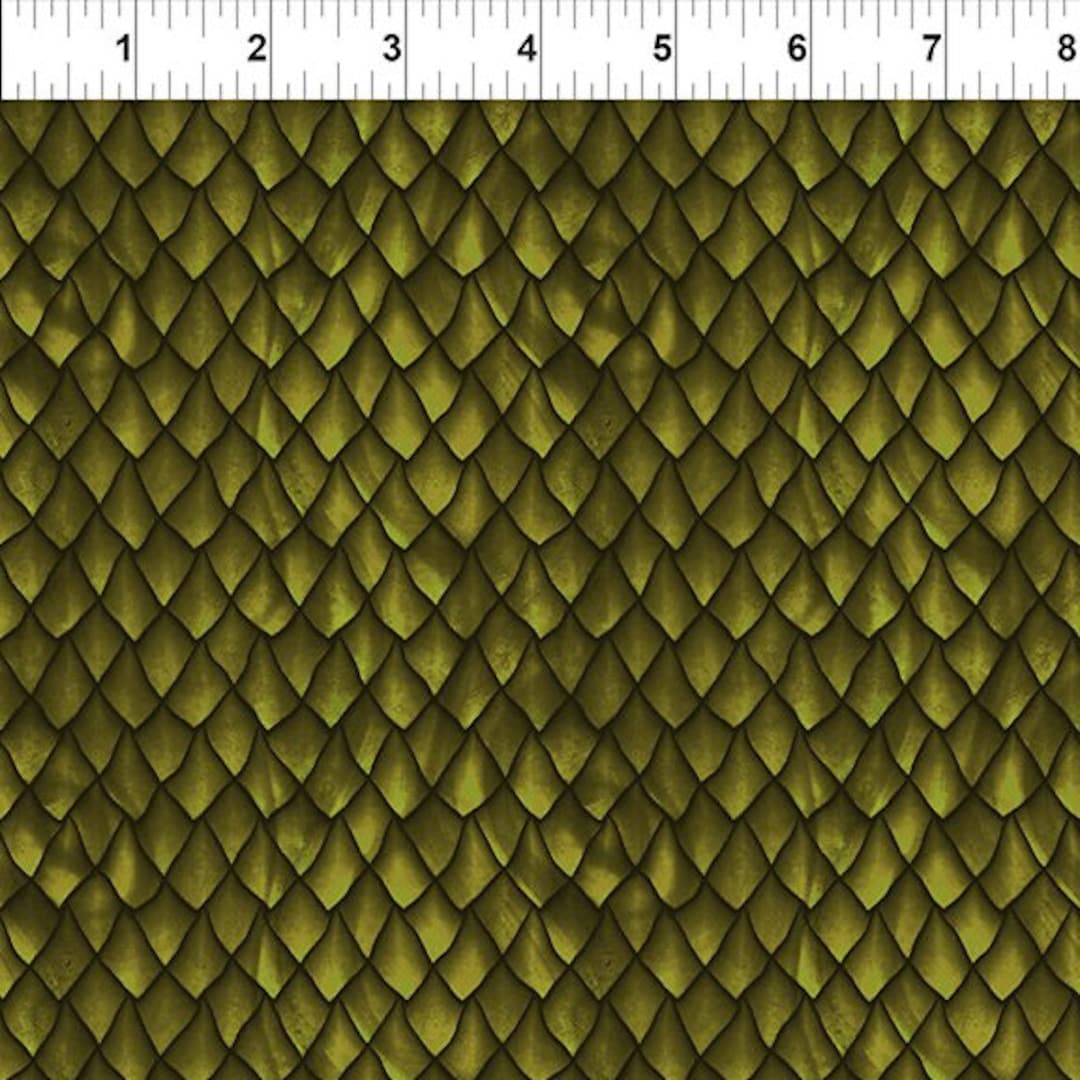 Cotton Fabric Dragon Scales Dragon Skin Green Fantasy Patchwork Fabric ...