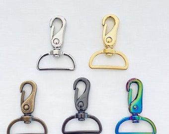 TASCHENKARABINER 40MM, Silber, Gold, Messing, Gunmetal, Rainbow, ab 1 Stück