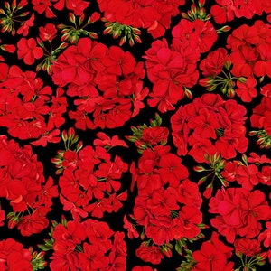 Cotton geranium flowers, floral, sewing, patchwork fabric, fabric, 0.55 m