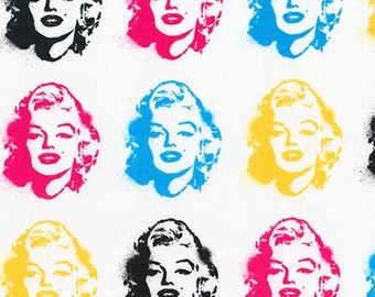 Baumwolle Marilyn Monroe Digitaldruck nähen, Ikone, Baumwollstoff, Patchworkstoff, Stoff, 0,50m