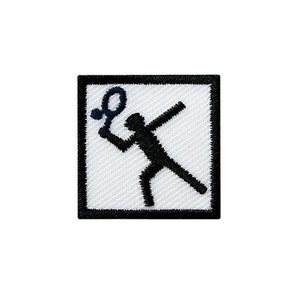 Bügelbild Tennisspieler, Tennis, Tennisball, Tennisschläger, Sport, Applikationen, Emblem, Patches, Aufnäher, Nähzubehör, Nähzutaten