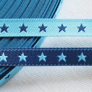 Nastro da 1 m con stella, blu, largo 7 mm, cucito, accessori per cucire, ingredienti per cucire