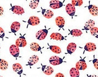 Algodón LADYBUG, primavera, amuleto de la suerte, mariquita, costura, tela patchwork, tela, 0,50 m