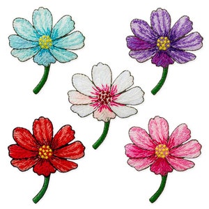 Iron-on patches flower with stem flowers, sewing, patches, sewing accessories, patches, iron-on patches, iron-on patches