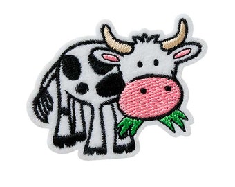 Grazing cow, cow, patch, ironing picture, ironing iron, applications, patches, patches, ironing, patching