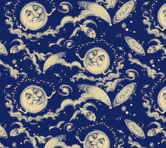 Baumwolle Mond Sterne Universum Weltall, Sternschnuppen, Komet