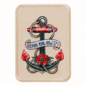 Bügelbild Anker Maritim Patch Aufnäher Aufbügler Tattoo Rockabilly Punk Gothic Jacke Tasche Jeans