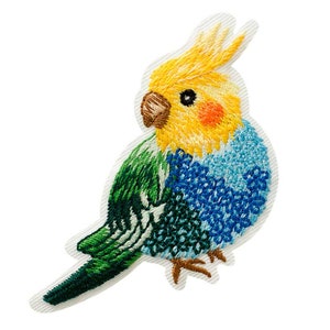 Iron-on pictures cockatoo cockatiel parrot, bird, parakeet, rainbow colors, sew, patches, iron-on pictures, patches