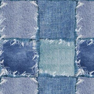 Katoenen stof, denimvriendelijk – authentieke jeanslook in blauw, digitaal bedrukte geweven stof, blanco voor quilten, naaien, patchwork en tassen, 0,5 m