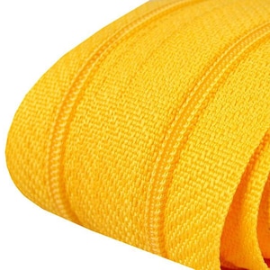 Metallized 1 m zipper yellow + 3 zippers, endless zipper, zipper, zip fastener, zipper, sewing accessories, fabric