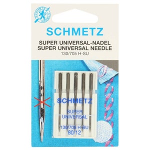 SCHMETZ super Universal, machine needles, 5 needles 80-12, NON-STICK COATING, sewing accessories, haberdashery, sewing machine, flat piston needles