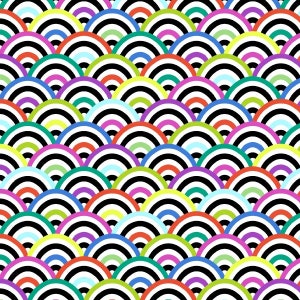 Cotton rainbow waves, graphic, colorful, rainbow colors, sewing, patchwork fabric, fabric, 0.50 m