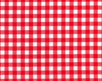 Cotton Vichy checks, checks, red white, Sevenberry Petite, patchwork fabric, sewing, fabric, 0.50 m