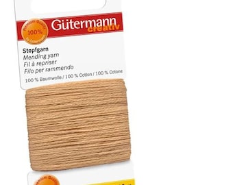 Gütermann stoppgarn, stoppning, 20 m, beige, garn, tråd, sybehör, sybehör, sömnad