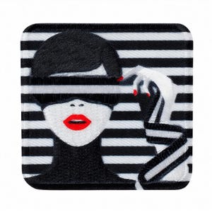 Toppa termoadesiva da donna con labbra rosse, monocromatica, veloce, alla moda, 5,2 cm.