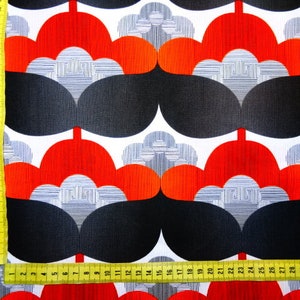 Great retro fabric, black-red image 3