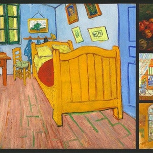 Patchwork stof Vincent van Gogh 7 motieven!, appels, Vincent&#39;s slaapkamer in Arles, kunst, paneel, stilleven, stof, katoen, naaien