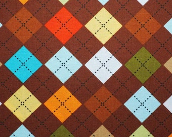 Cotton diamond rhombuses, brown-colored checked, patchwork fabric, fabric, sewing, 0.50 m