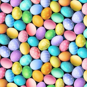 Baumwollstoff Ostereier – Osterstoff Patchworkstoff Meterware Timeless Treasures Easter Sweet Treats Quilt Taschen Kissen Deko Nähen 0,5 m