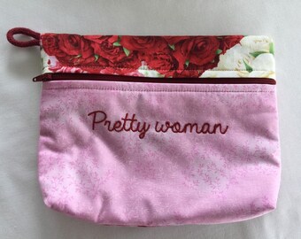 Cosmetic bag PRETTY WOMAN, woman, roses, gift, pouch, bag