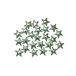24 stars, iron-on rivets, silver, patches, sewing, fabrics, sewing accessories