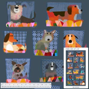 Panel de tela de algodón Fur-ever Friends – Perros Tejido patchwork de Windham Fabrics, ideal para costura, colchas, bolsos y decoración, 0,50 m