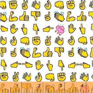 Baumwollstoff Hände Emojis Nachrichten Patchworkstoff Meterware für Quilt Taschen Kissen Deko nähen, 0,5 m