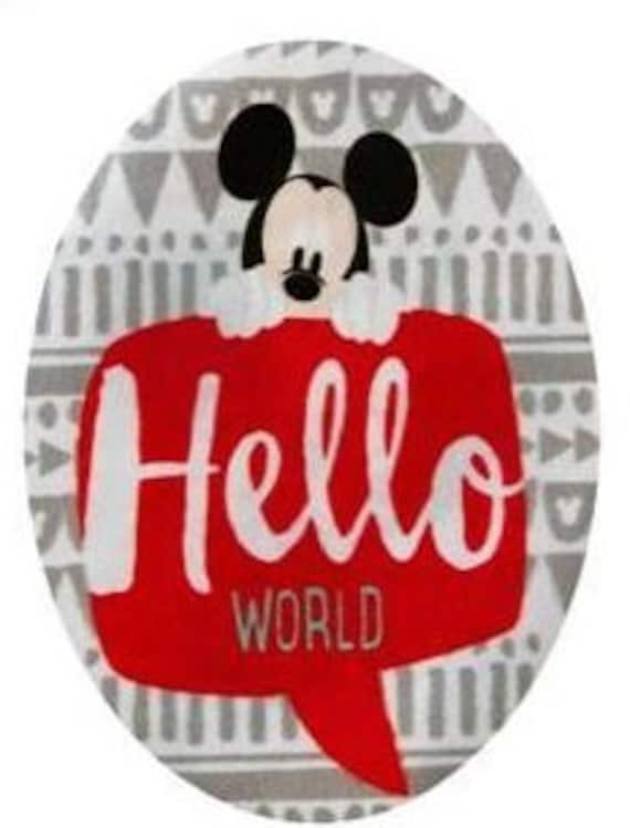 Disney Mickey Mouse Iron On Patch And Pin Back Buttons Set