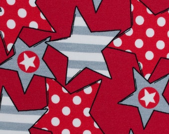 JERSEY stars, star, stars, dots, stripes, angels and devils, Steinbeck, fabric, sewing, 0.50 m