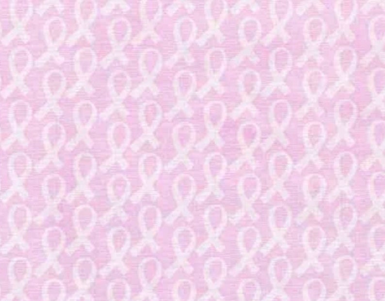 Cotton Pink Ribbon, breast cancer, cotton fabric, patchwork fabric, fabric, sewing, 0.50 m, image 1