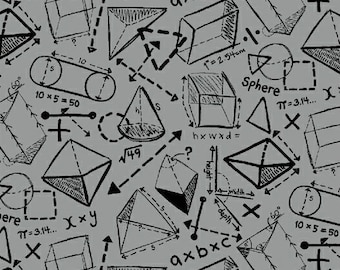 Baumwolle Geometrie  Formeln Pythagoras  Mathematik, Mathe, Geometrische Berechnungen, Forscher, nähen, Patchworkstoff, Stoff, 0,30m