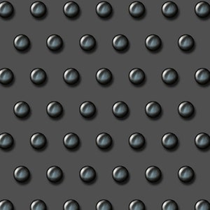 Könnte beinhalten: Ein nahtloses Muster aus schwarzen Kreisen auf einem dunkelgrauen Hintergrund. Die Kreise sind versetzt angeordnet und bilden ein sich wiederholendes Design.