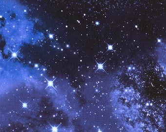 Coton galaxie, galaxie, étoiles, ciel, univers, espace, couture, tissu coton, tissu, 0,50 m