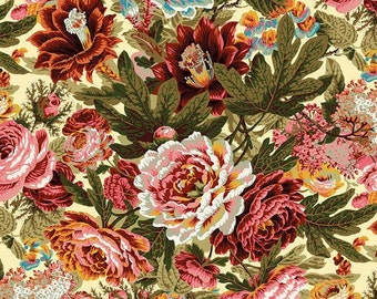 Baumwolle Nostalgie ROSEN  Kaffe Fassett Floral, nähen, Baumwollstoff, Stoff, Webware, 0,50m