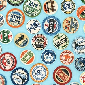Baumwolle Milch Milk Getränk Milchkaffee, Button, Vintage, Retro, nähen, Patchworkstoff, Stoff, 0,50m