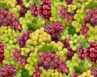 Baumwolle Weintrauben Trauben Tafeltraube, Obst, Baumwollstoff, Patchworkstoff, Stoff, nähen, 0,50m