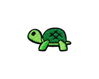 Iron-on patch, small turtle, for sewing, reptiles, appliques, patches, iron-on patches, for ironing on