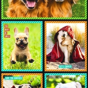 Cotton panel dogs, dogs, sewing, patchwork fabric, woven fabric, digital print, fabric