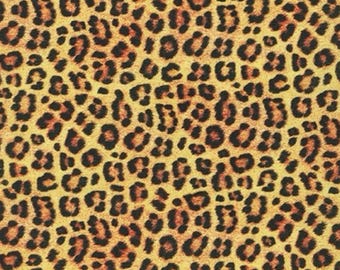 Luipaardkatoenen stof – dierenbontpatroon in bruin en beige, patchworkstof met grote kattenprint, stof om te naaien en te decoreren, 0,50 m