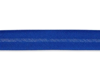 2m Schrägband blau Baumwolle Polyester, vorgefalzt, 20 mm breit, nähen, Kantenband, Einfaßband, Nähzubehör