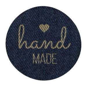 Bügelbild Hand made Jeans Aufnäher, Herz, Aufbügler, Applikationen, Patches, Flicken, zum aufbügeln