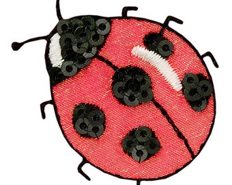 Iron-on picture ladybug, sequins, sewing, patches, sewing accessories