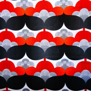 Great retro fabric, black-red image 1