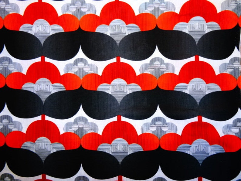 Great retro fabric, black-red image 1